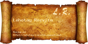 Lehotay Rozvita névjegykártya